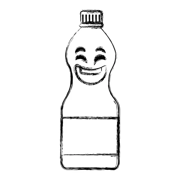 Botella de agua carácter kawaii — Vector de stock