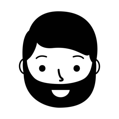 gülümseyen adam yüz çizgi film beyaz arka plan