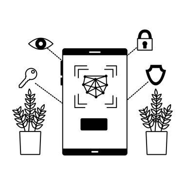 Smartphone Biyometrik tarama göz güvenlik