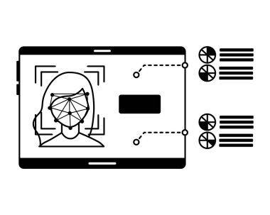 Smartphone kadın yüz tarama tanıma biyometrik