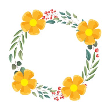 Çiçek çelenk çiçek dekorasyon beyaz arka plan