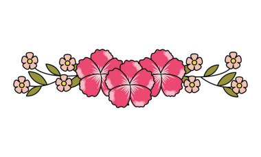 Beyaz arka plan üzerinde çiçek yaprakları şube