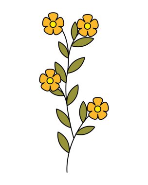 çiçekler yaprak yeşillik beyaz arka plan üzerinde