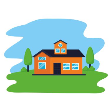 ev ağaç bahçe dış sahne