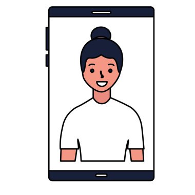 kadın ekran smartphone aygıt üzerinde