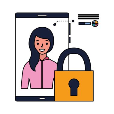 kadın smartphone güvenlik yüz taraması