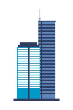 Beyaz arka plan üzerinde binalar mimari