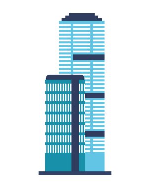 Beyaz arka plan üzerinde binalar mimari