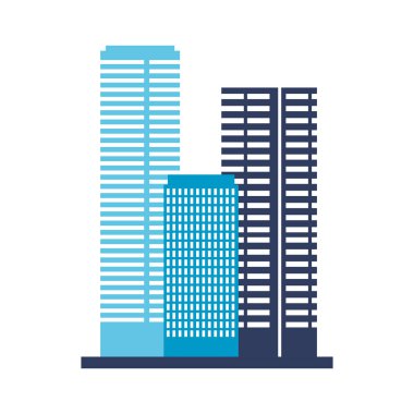 Beyaz arka plan üzerinde binalar mimari