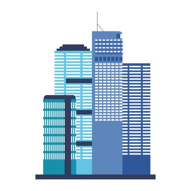 Beyaz arka plan üzerinde binalar mimari