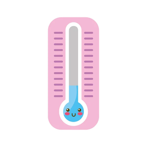 Postać z kreskówki temperatura termometr Kawaii — Wektor stockowy