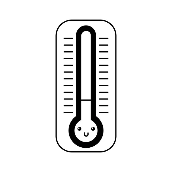 Carácter de dibujos animados temperatura termómetro kawaii — Vector de stock