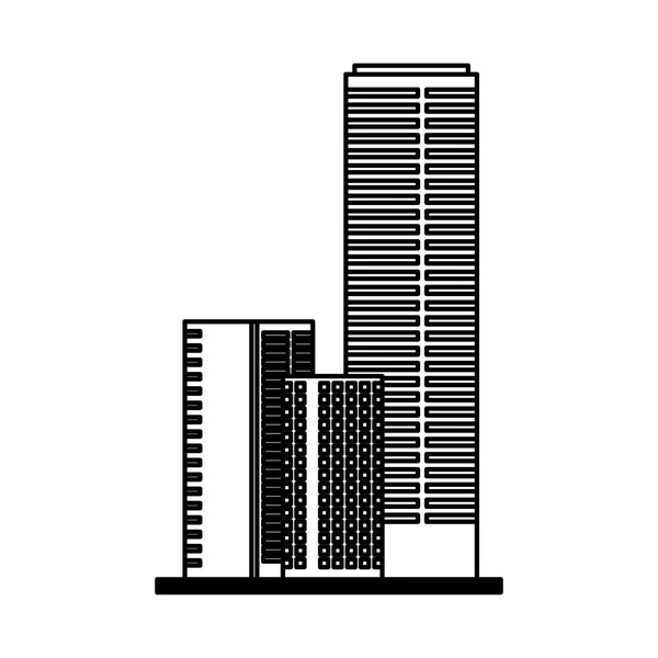 Architectuur van de gebouwen op witte achtergrond — Stockvector