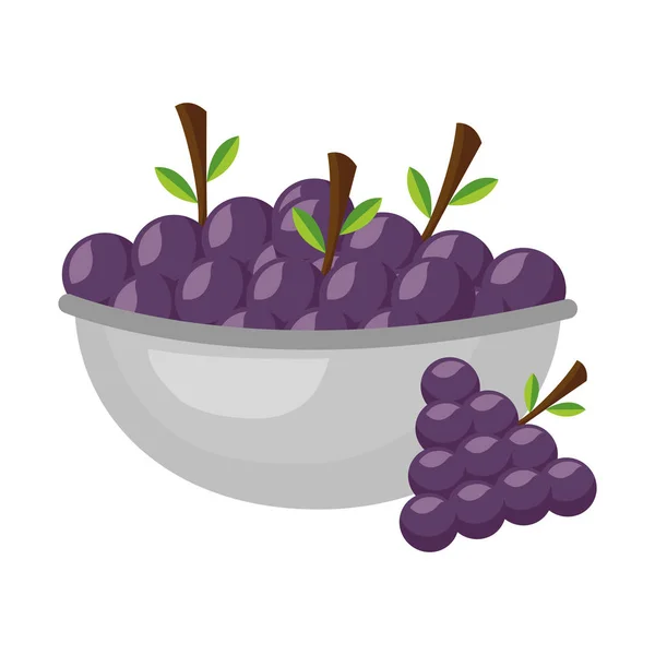 Bol avec des raisins aliments sains — Image vectorielle