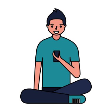 adam oturma telefon kullanarak