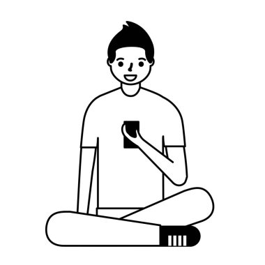 adam oturma telefon kullanarak