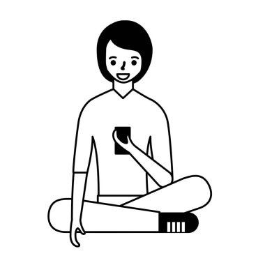 kadın oturma telefon kullanma