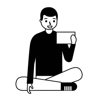 adam oturma telefon kullanarak