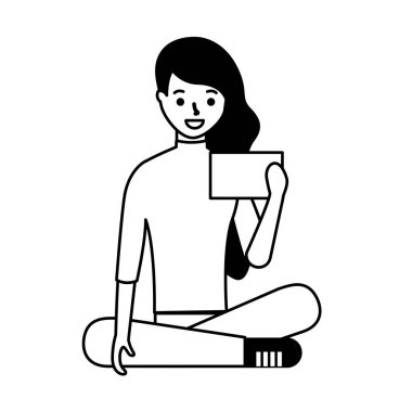 kadın oturma telefon kullanma