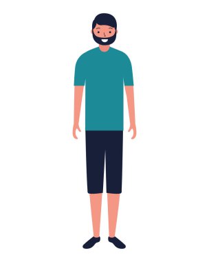 adam ayakta karakter beyaz arka plan