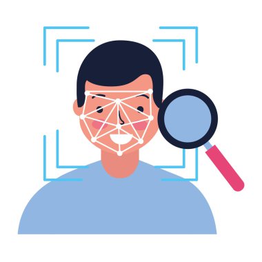 Adam yüz tarama biyometrik Analizi