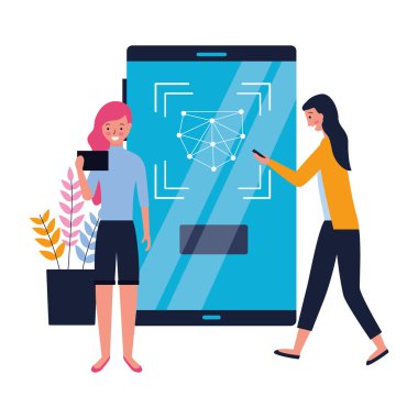 Smartphone yüz kullanarak kadınlar Biyometrik tarama