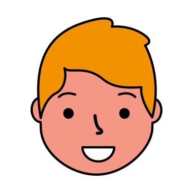 gülümseyen adam yüz çizgi film beyaz arka plan