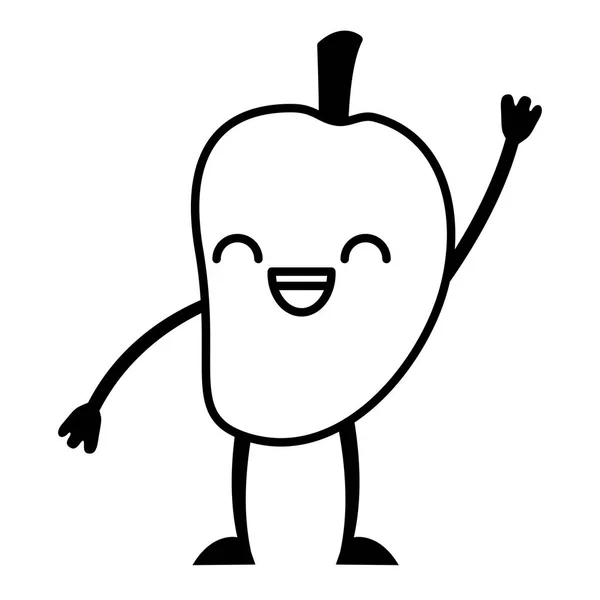 Kawaii mango roztomilé kreslené postavičky — Stockový vektor