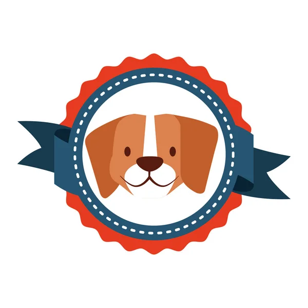 Cinta emblema de perro mascota — Vector de stock