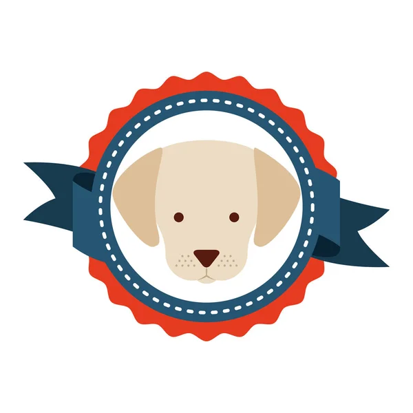 Cinta emblema de perro mascota — Vector de stock