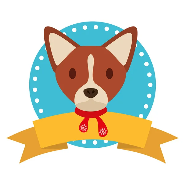 Perro feliz navidad — Vector de stock