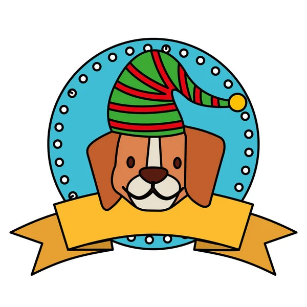 Chien joyeux noël — Image vectorielle