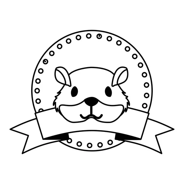 Eticheta drăguț animal emblemă — Vector de stoc