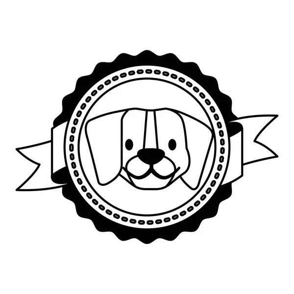 Schleife mit Hund-Emblem — Stockvektor