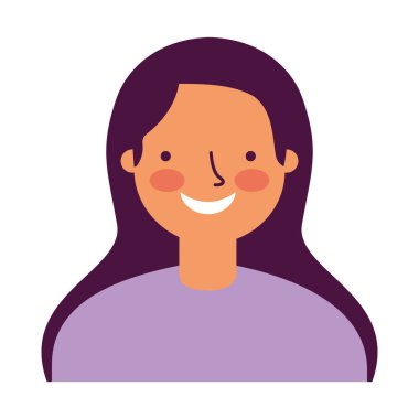 Beyaz arkaplandaki portre kadını