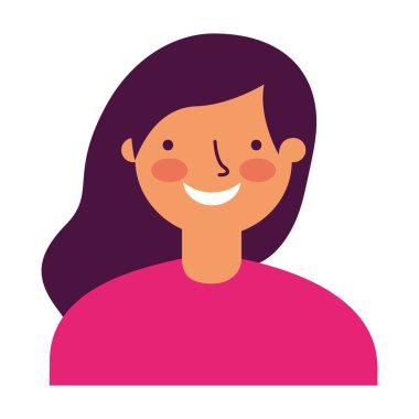 Beyaz arkaplandaki portre kadını