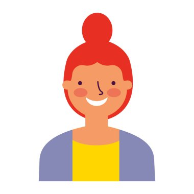 Beyaz arkaplandaki portre kadını