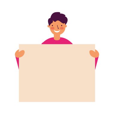 adam portre ile boş bayrak