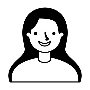 Beyaz arkaplandaki portre kadını