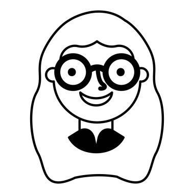 Beyaz arka planda kadın yüzü