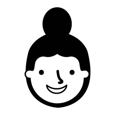 Beyaz arka planda kadın yüzü