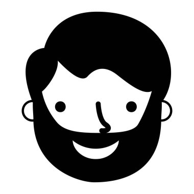 Adamın yüzü beyaz zemin üzerine 