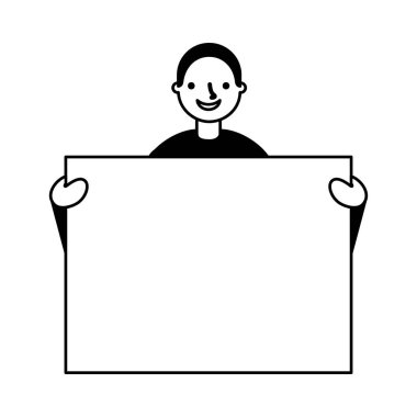 adam portre ile boş bayrak