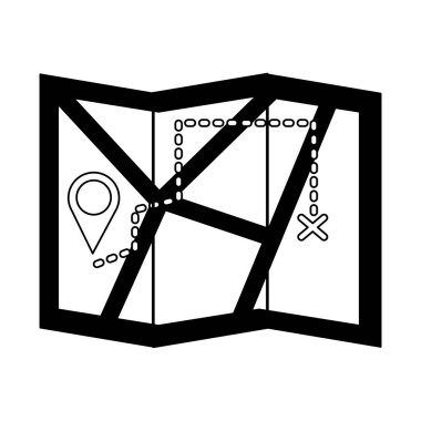 harita navigasyon beyaz arka plan üzerinde izleme