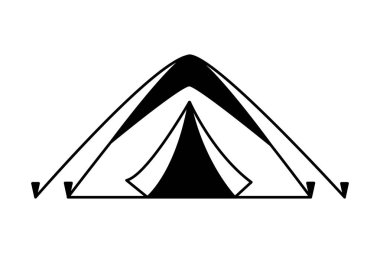 Beyaz arka plan üzerinde kamp çadırı