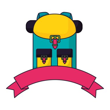 sırt çantası ekipman afiş beyaz arka plan