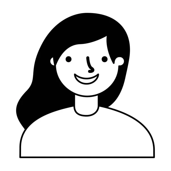 Retrato mujer sobre fondo blanco — Vector de stock