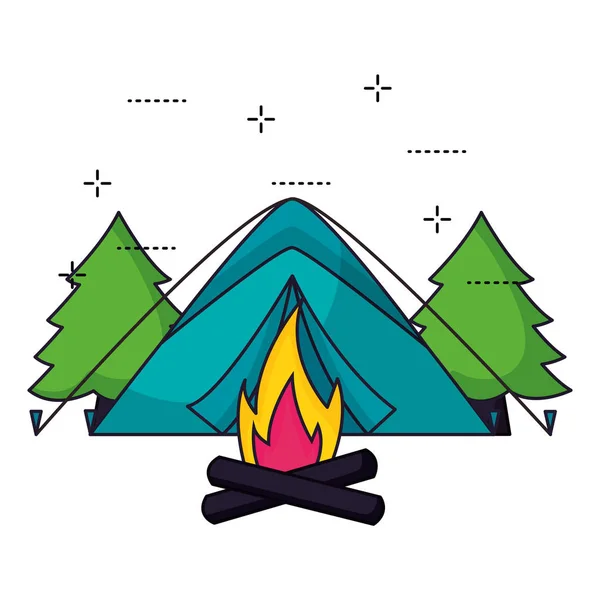 Camping concepto de verano — Vector de stock