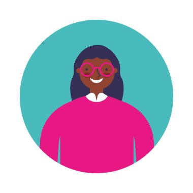 gülümseyen kadın portre karakter yuvarlak