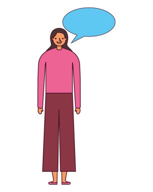 kadın karakteri ile konuşma balonu